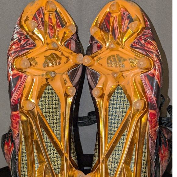 ADIDAS Cleats Mens 8 Freak X Kevlar Mid Black Orange TD Football Futbol Soccer - Picture 9 of 9